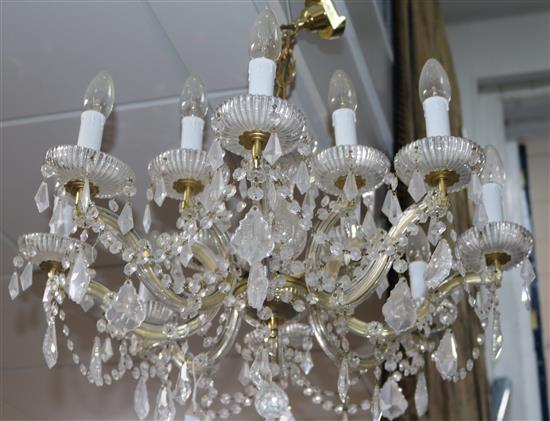 A Bohemian twelve light chandelier